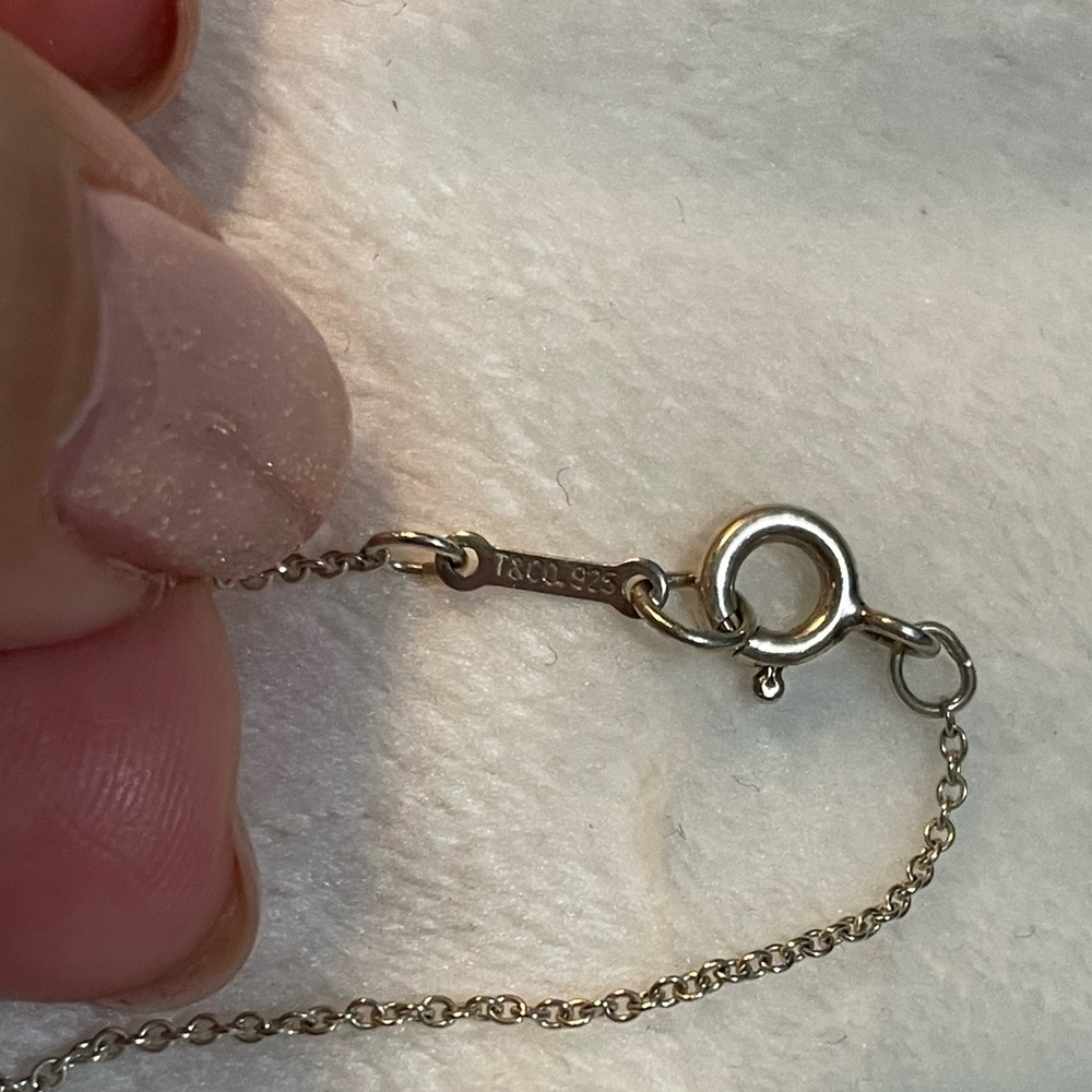 Tiffany & Co. 925 Silver Teardrop Cross Necklace 🩶 - Picture 4 of 6